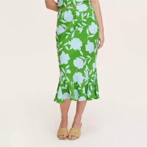 kate spade green floral skirt with ruffle, S, NWT